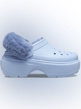 CROCS STOMP LINED CLOGS Calcite Blue Fuzzy Slip-On Chunky Unisex Shoes
Mens 11